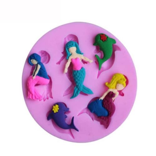 Moule sirène et dauphin en Silicone,