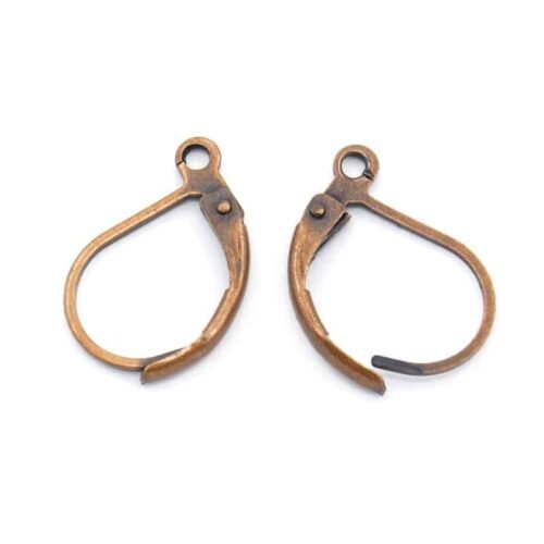 Dormeuses en laiton couleur cuivre 10mm
