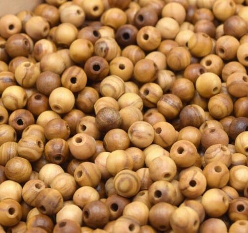 Perles en bois olivier 8mm x100