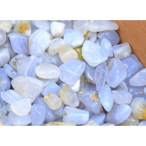 Calcédoine bleue naturelle non percée – Pierres brutes en vrac x50g