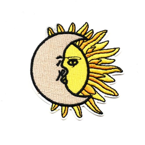 Ecusson patch thermocollant soleil et lune