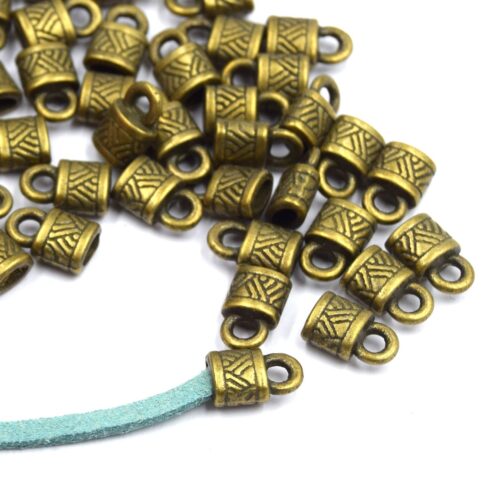 embouts cordon à coller bronze gravé pour cordon bijoux diy