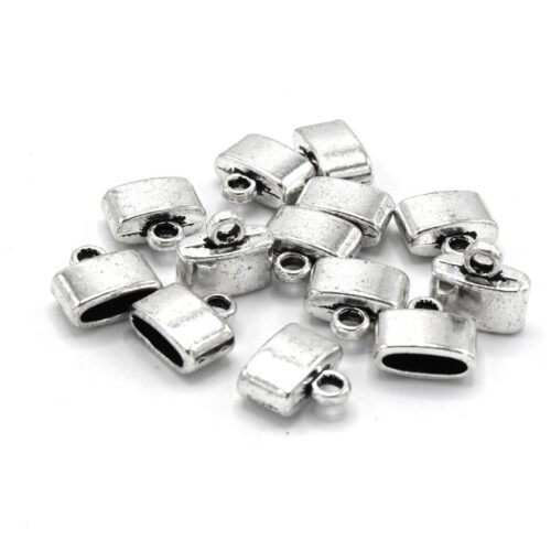 Embouts de cordon à coller couleur argent 12mm