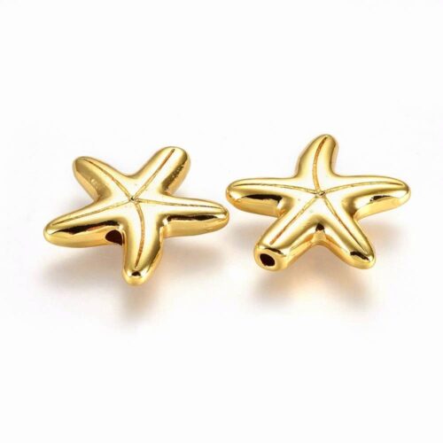 Perles étoiles de mer dorées plaqué or 14k