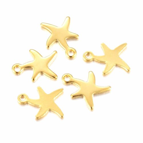 Breloques étoile de mer doré acier inoxydable plaqué or 18k