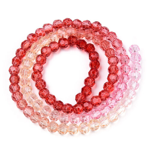 perle verre facettes ronde 4mm rouge bijoux diy