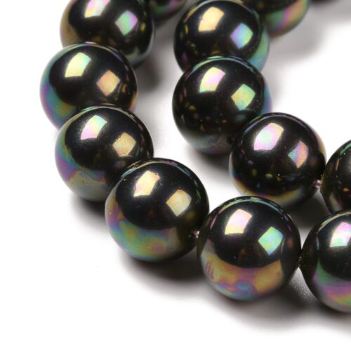 perle coquille ronde 8mm noir