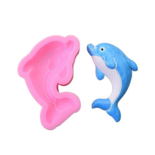 moule dauphin en silicone pour fimo, résine, pate à modeler et porcelaine froide