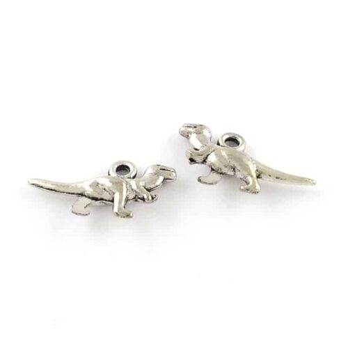 Breloques dinosaures argent vieilli