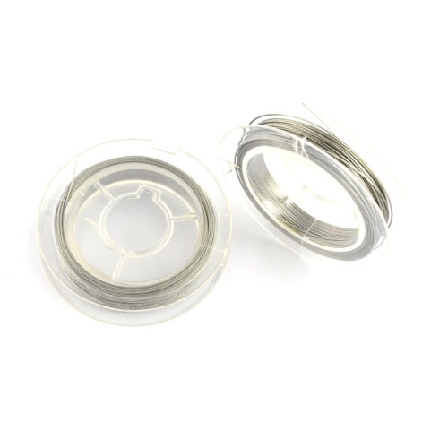 Lot de 2 rouleaux  de fil en acier inoxydable gris 0.38 mm x10 mètres