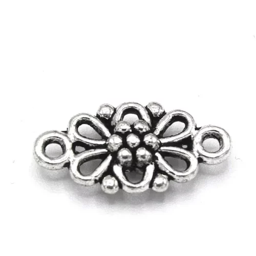 Connecteurs pour bijoux Fleurs argenté 16mm