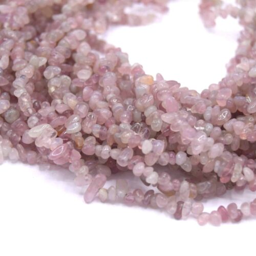 Perles quartz rose puce roulée