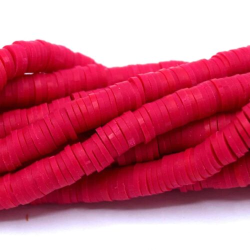 Chapelet de perles heishi Ø6mm framboise