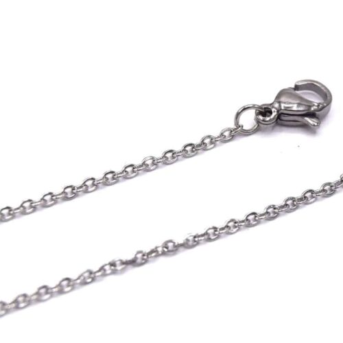 collier chaine maille forcat acier inoxydable 45 cm
