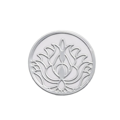 Autocollant fleur de lotus en laiton argent