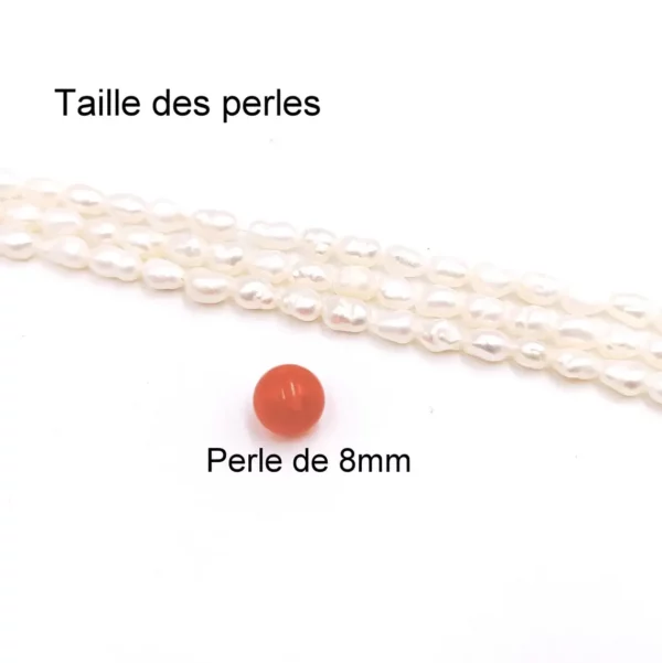 perle d'eau douce blanche grain de riz 5mm grabe b pour bijoux diy
