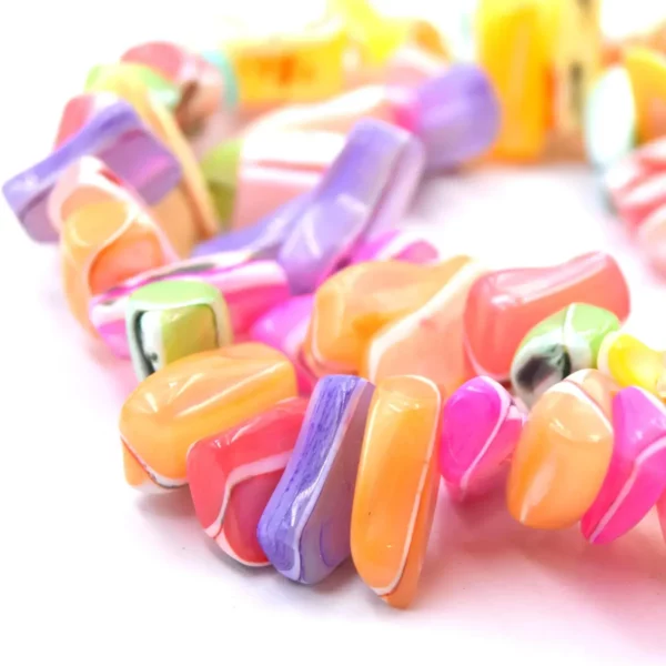 perles Trocas naturelles teintées multicolores lot de 40 unités bijoux d'été diy