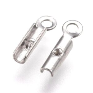 50 Embouts à sertir pliables acier inoxydable 304 - Attaches Bijoux DIY