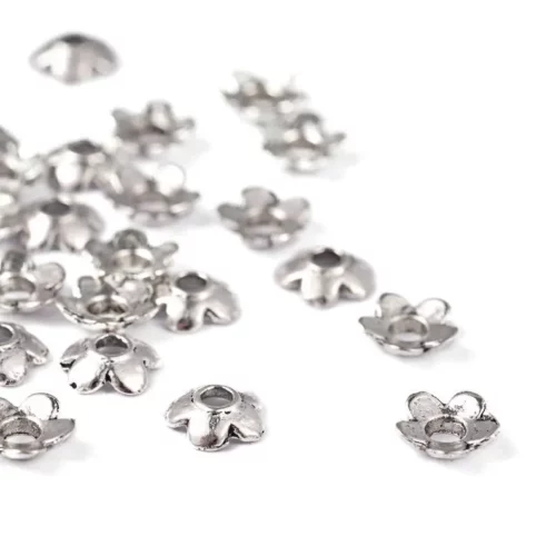 Coupelles Fleur argent 6.5x6.5mm apprêts
