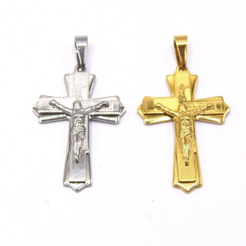 Crucifix en acier inoxydable x1