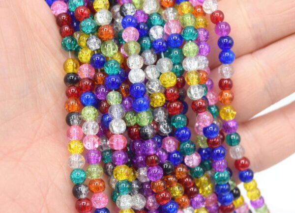 Perles de verre multicolore 4mm/6mm/8mm X100 – Image 5