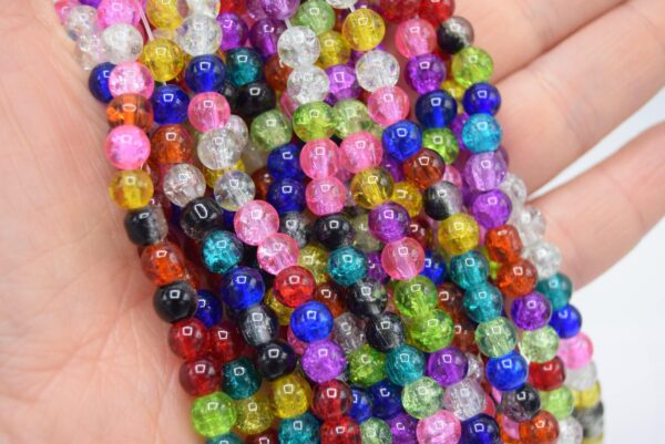 Perles de verre multicolore 4mm/6mm/8mm X100 – Image 4