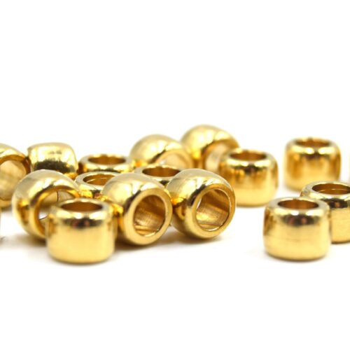 Perles intercalaires colonne en laiton or 6.5mm x20