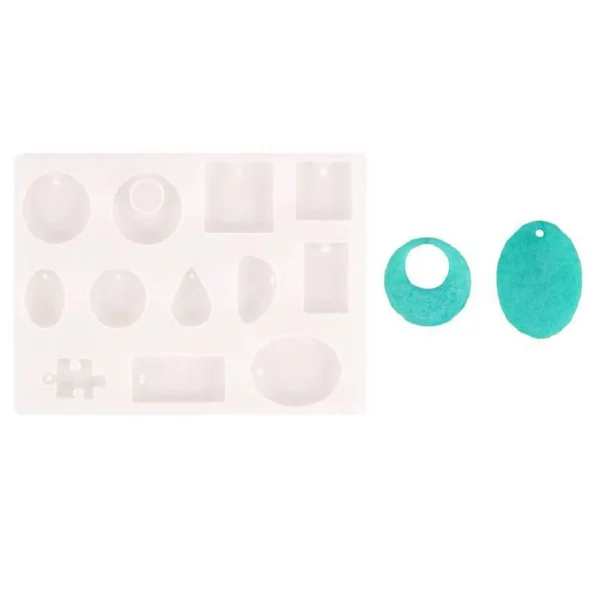 Moule silicone formes géométrique pour pendentifs résine uv et résine époxy bijoux diy
