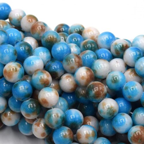 Perles de jade teintées Rondes multicolore