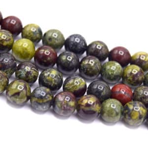 perles jaspe sang 6mm