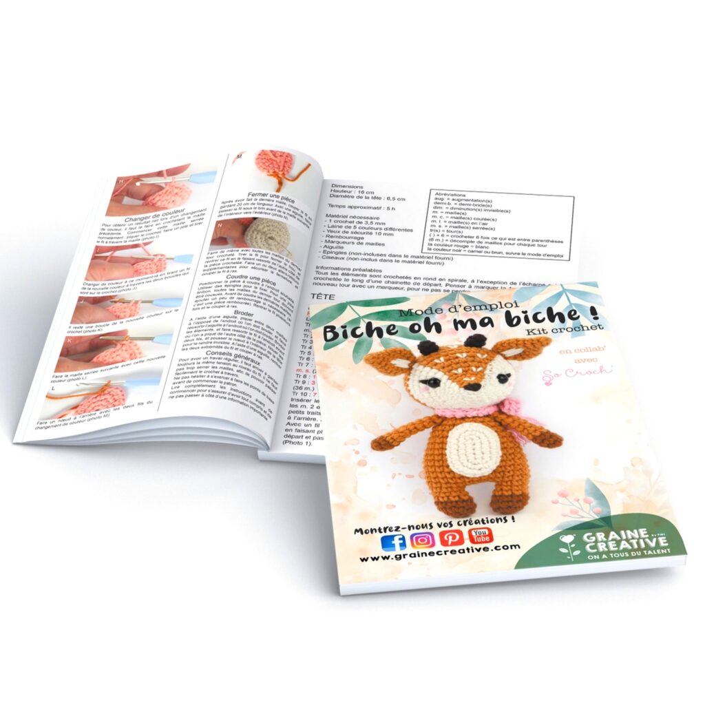 kit biche oh ma biche crochet débutant diy graine créative