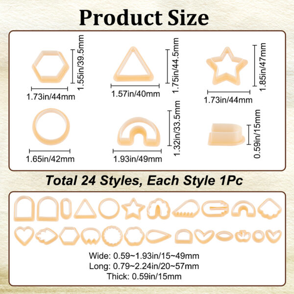 kit de 24 emportes pièces pour polymère fabrication de boucles d'oreilles (4)