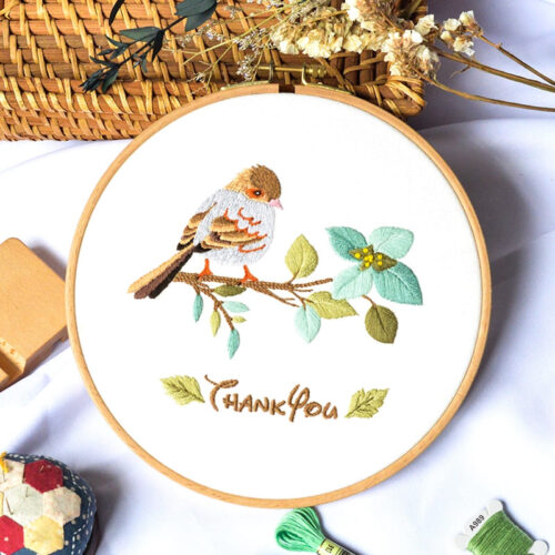 kit de broderie oiseaux message point de croix (9)