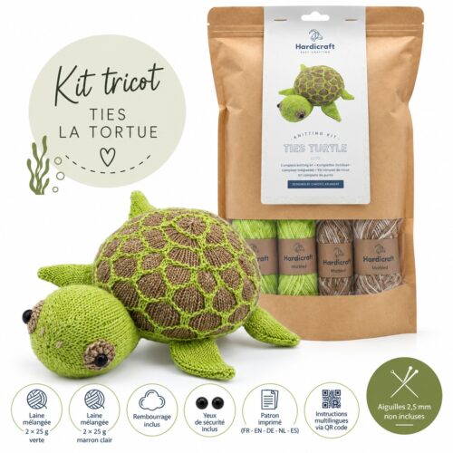 kit tricot tortue ties hardicraft