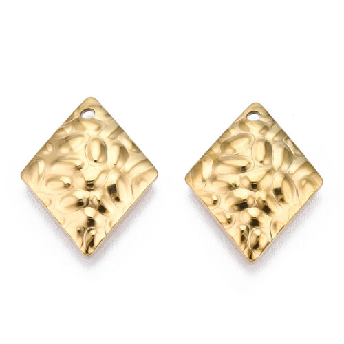 Pendentifs losange en acier inoxydable 304 or IP18k