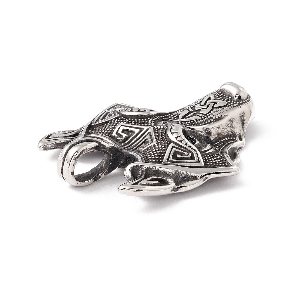 collier loup homme en acier inoxydable cadeaux 56