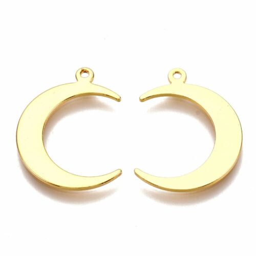 Pendentif Lune Plaqué Or 18k
