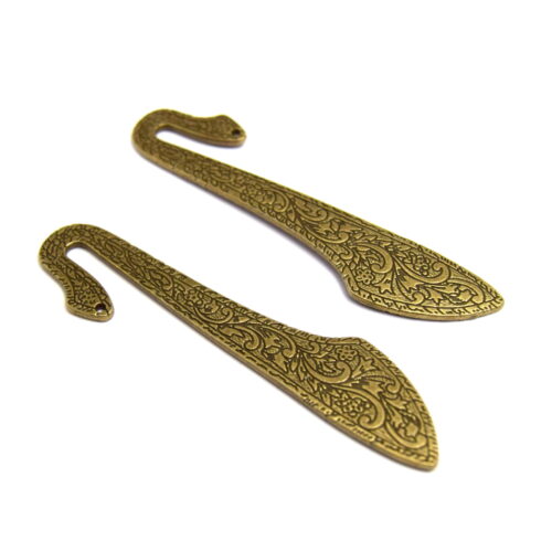 Marque-pages en métal bronze gravé 8cm x4