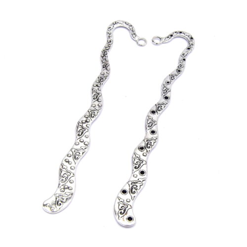 marque page vague en argent antique pour confection de bijoux