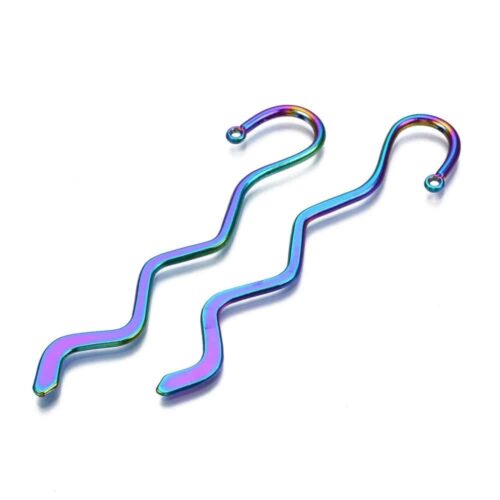 Support de marque-pages en métal ondulé arc-en-ciel 8cm x2