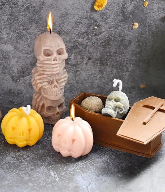 Lot De 7 Moules En Silicone Pour Noël - Idéal Pour Bougies Parfumées, Plâtre, Résine époxy, Sapins Et Maisons Décoratives - DIY Et Artisanat Festif