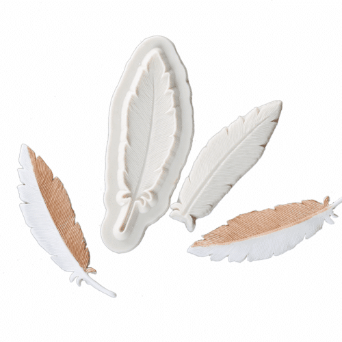 Kit moule en silicone plume longue double face