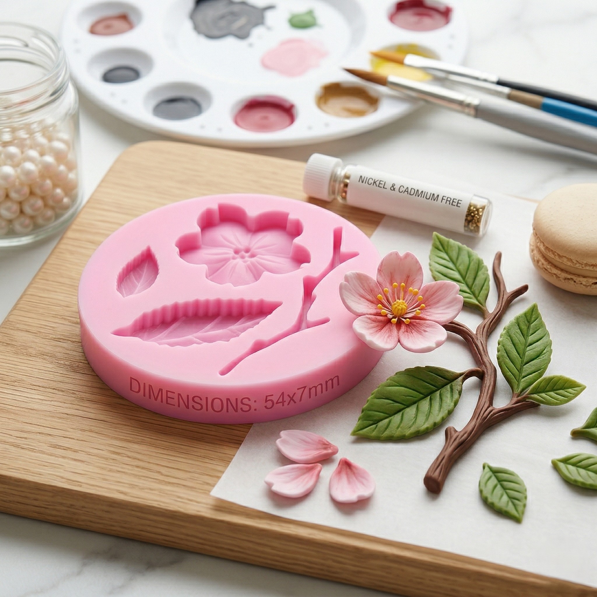 moule fleur de sakura pour création bijoux et décoration en polymère