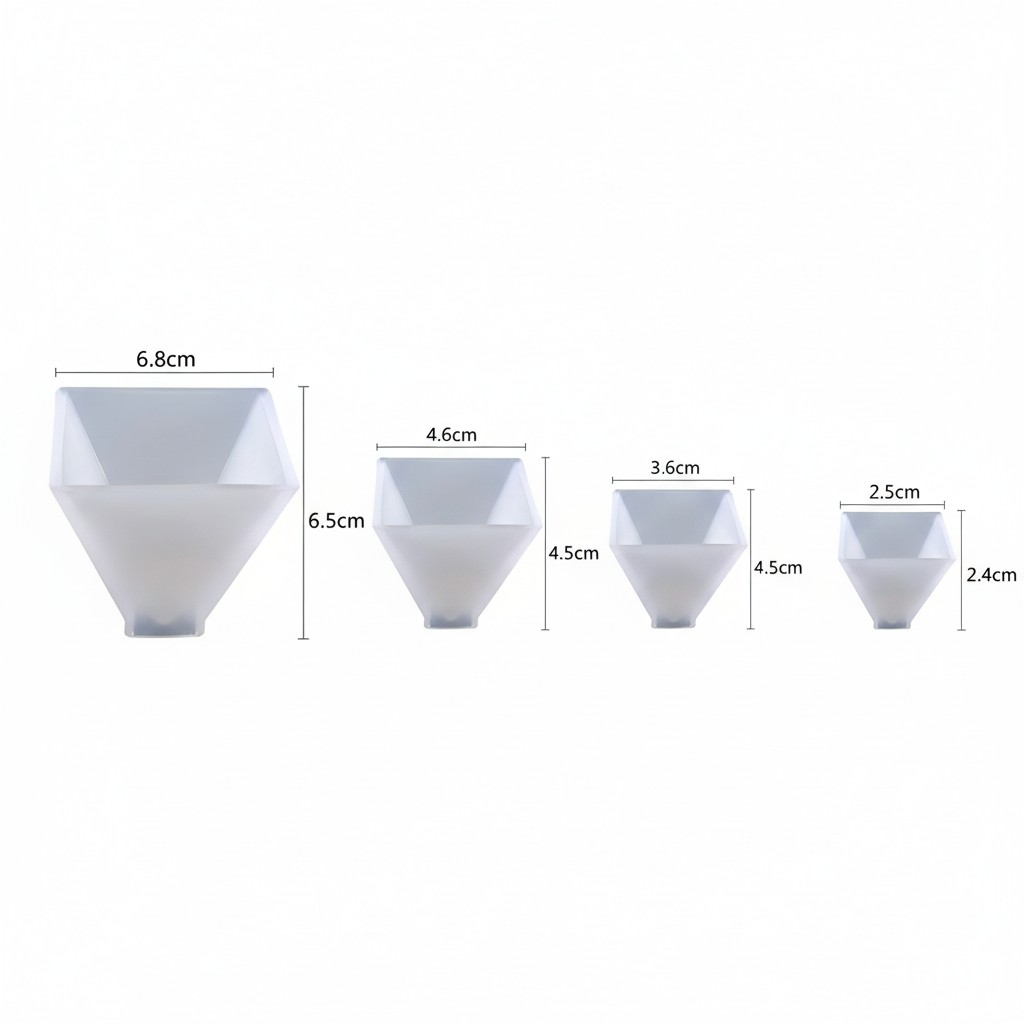 moule pyramide orgonite individuel KIT 4 MOULES TAILLES