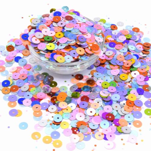 Paillettes sequins multicolore opaque 6mm