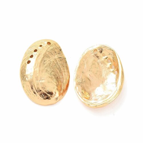 Pendentifs coquillage d'ormeau doré laiton plaqué or 18k