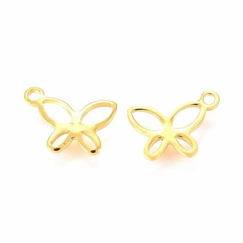 Breloques papillon couleur or acier inoxydable 304