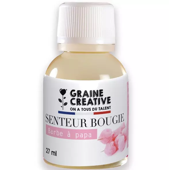 Parfum pour bougie barbe à papa 27 ml, senteur gourmande pour création de bougies DIY