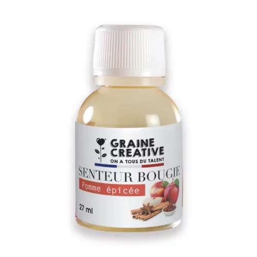 Parfum pour bougie pomme épicée 27 ml, senteur fruitée et épicée pour création de bougies DIY