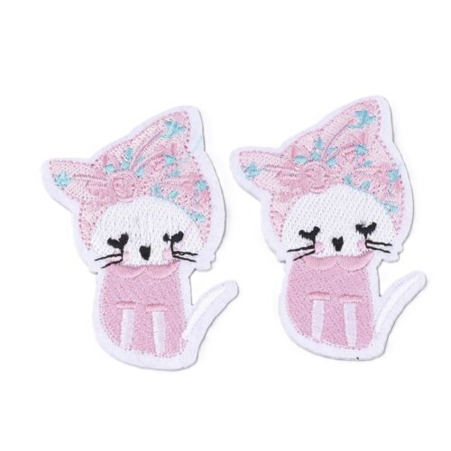 patch chat rose et blanc tendre customisation et couture vêtements